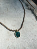 Chocolate Pearls and Teal Roman Glass in Gold Sea Ox