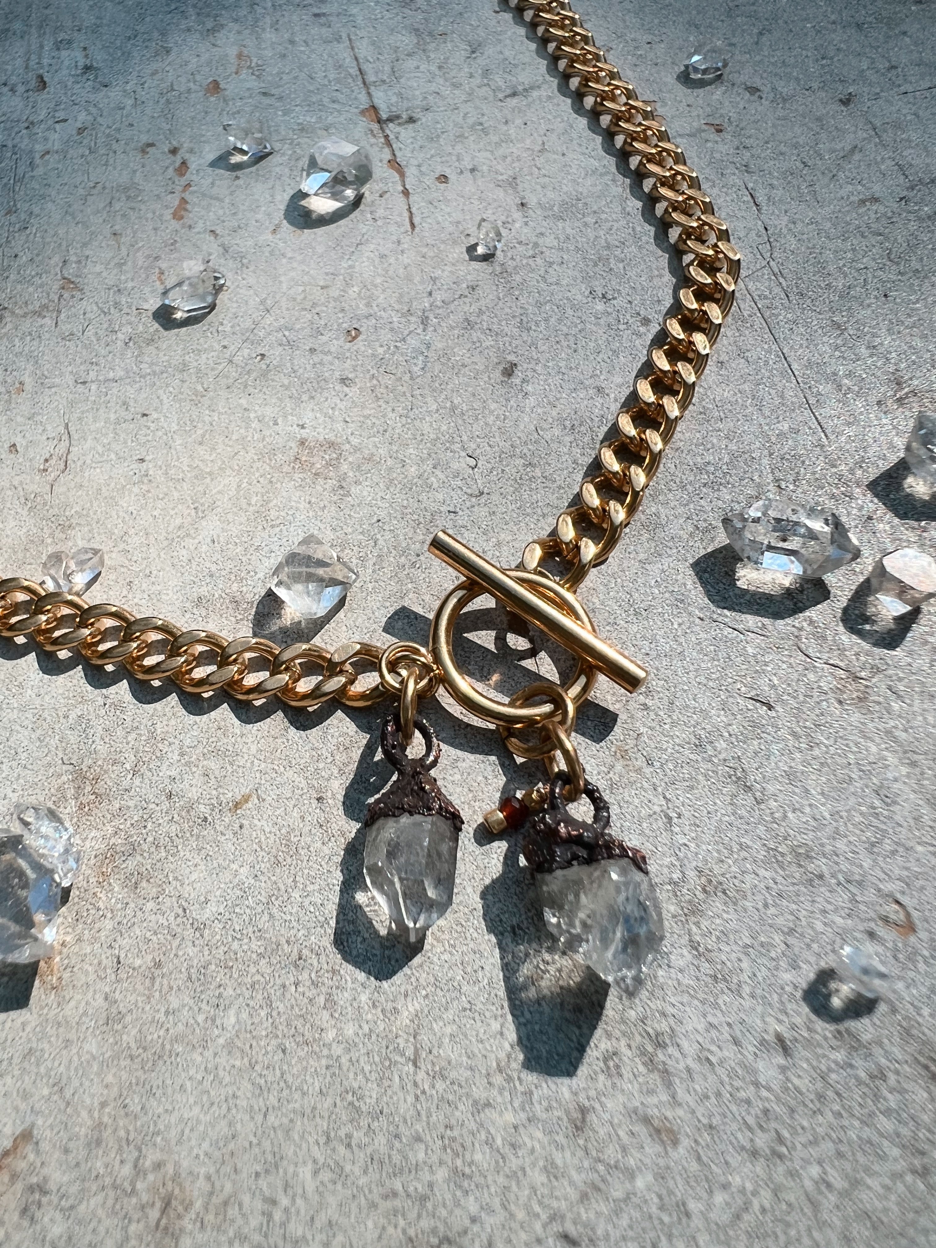 Herkimer Diamond Duo, Chunky Gold