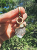 Crystal Pendant Clip: Herkimer Diamond in Gold Sea Ox