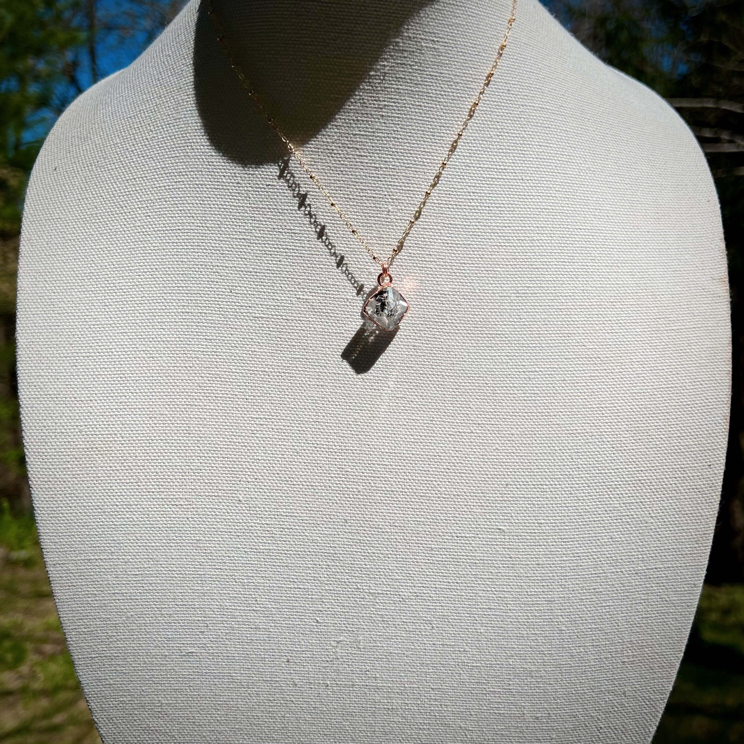 Herkimer Diamond PERFECTION, gold-filled chain