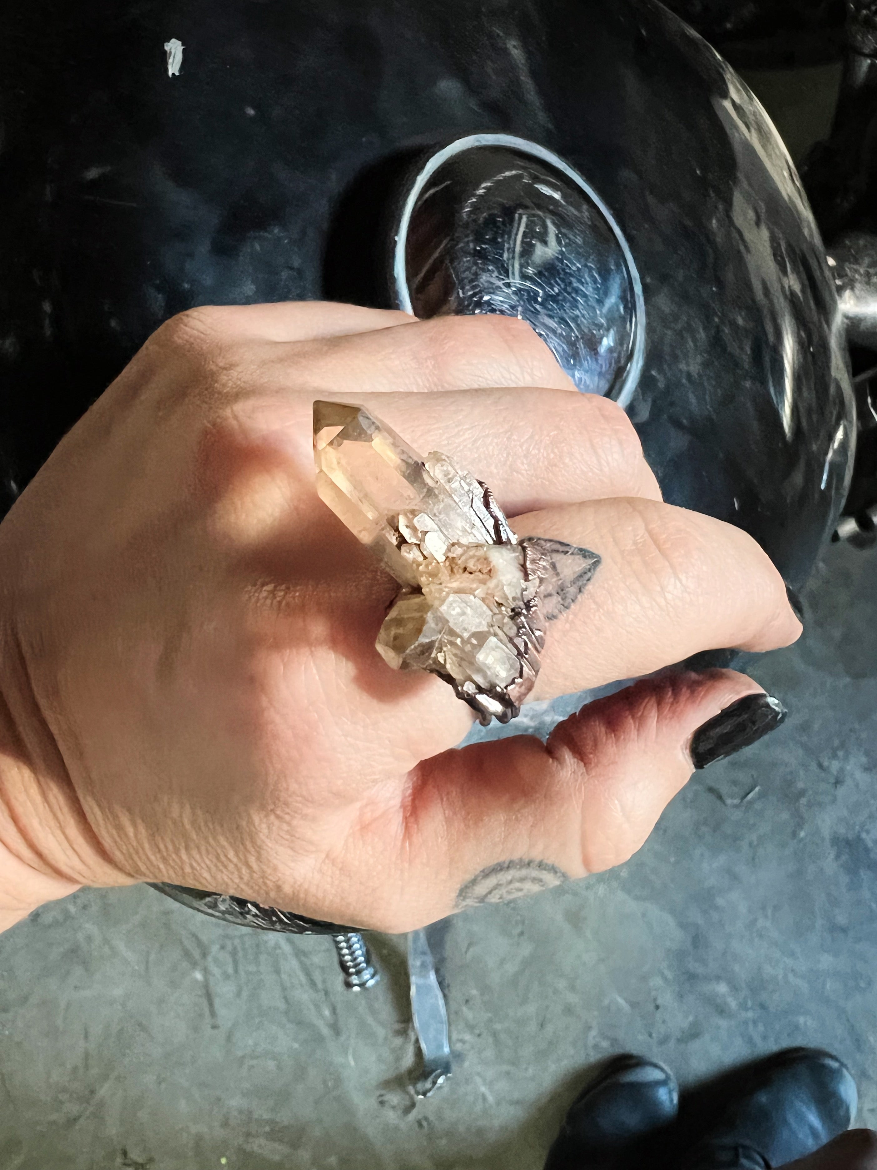 Kundalini Quartz Ring, size 8