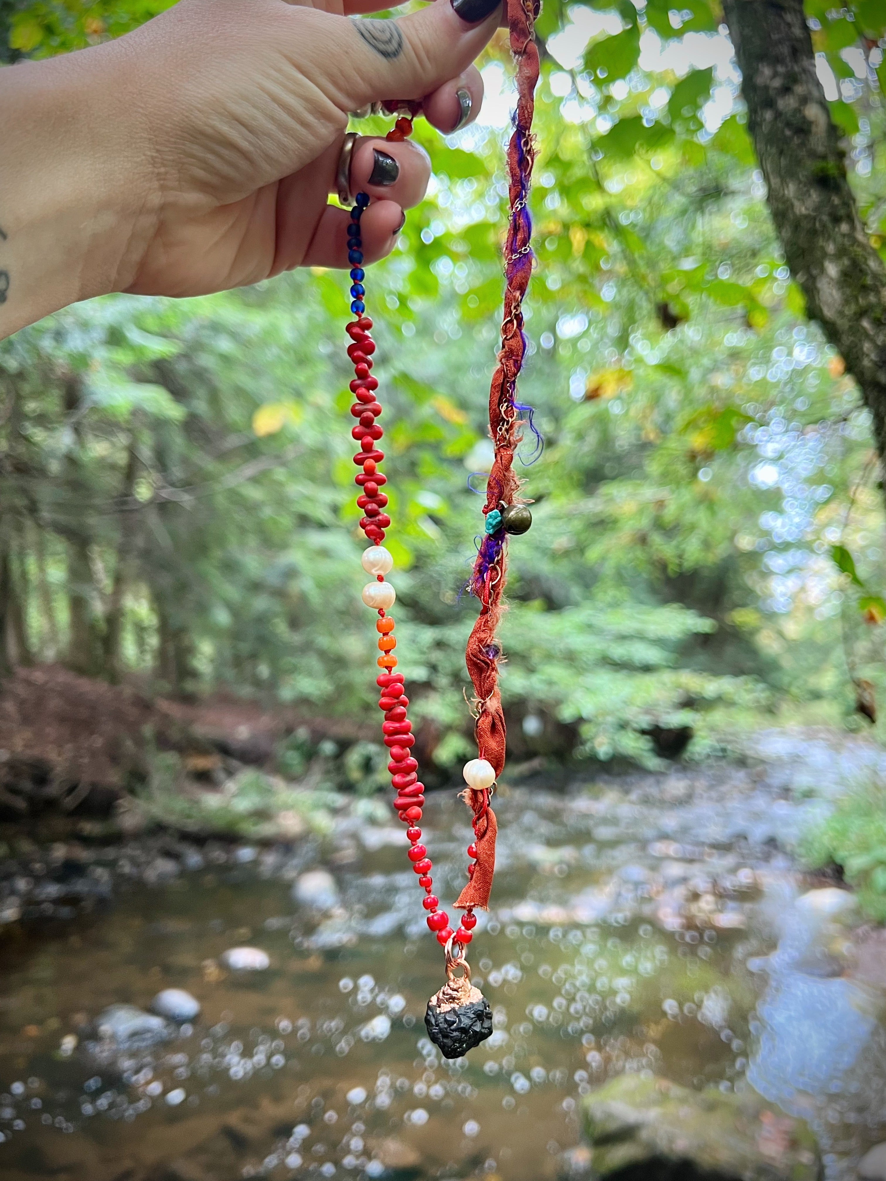 Prophecy Stone beaded woven amulet