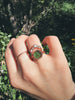 Roman Glass, Herkimer Diamond, Phenacite fairy ring stack Sea Ox