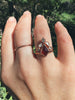 Hessonite Garnet, Herkimer Diamond, Phenacite fairy ring stack Sea Ox