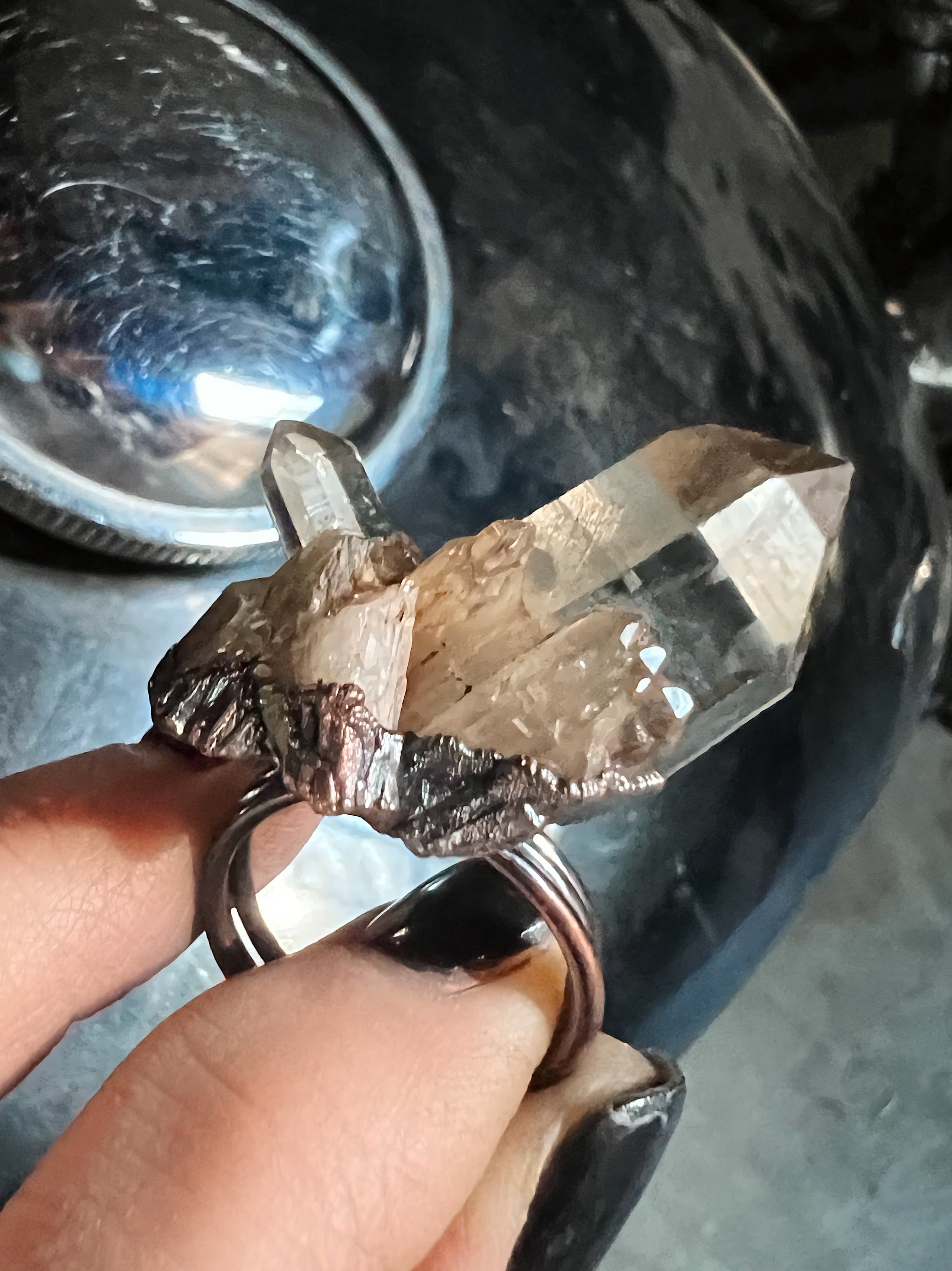 Kundalini Quartz Ring, size 8