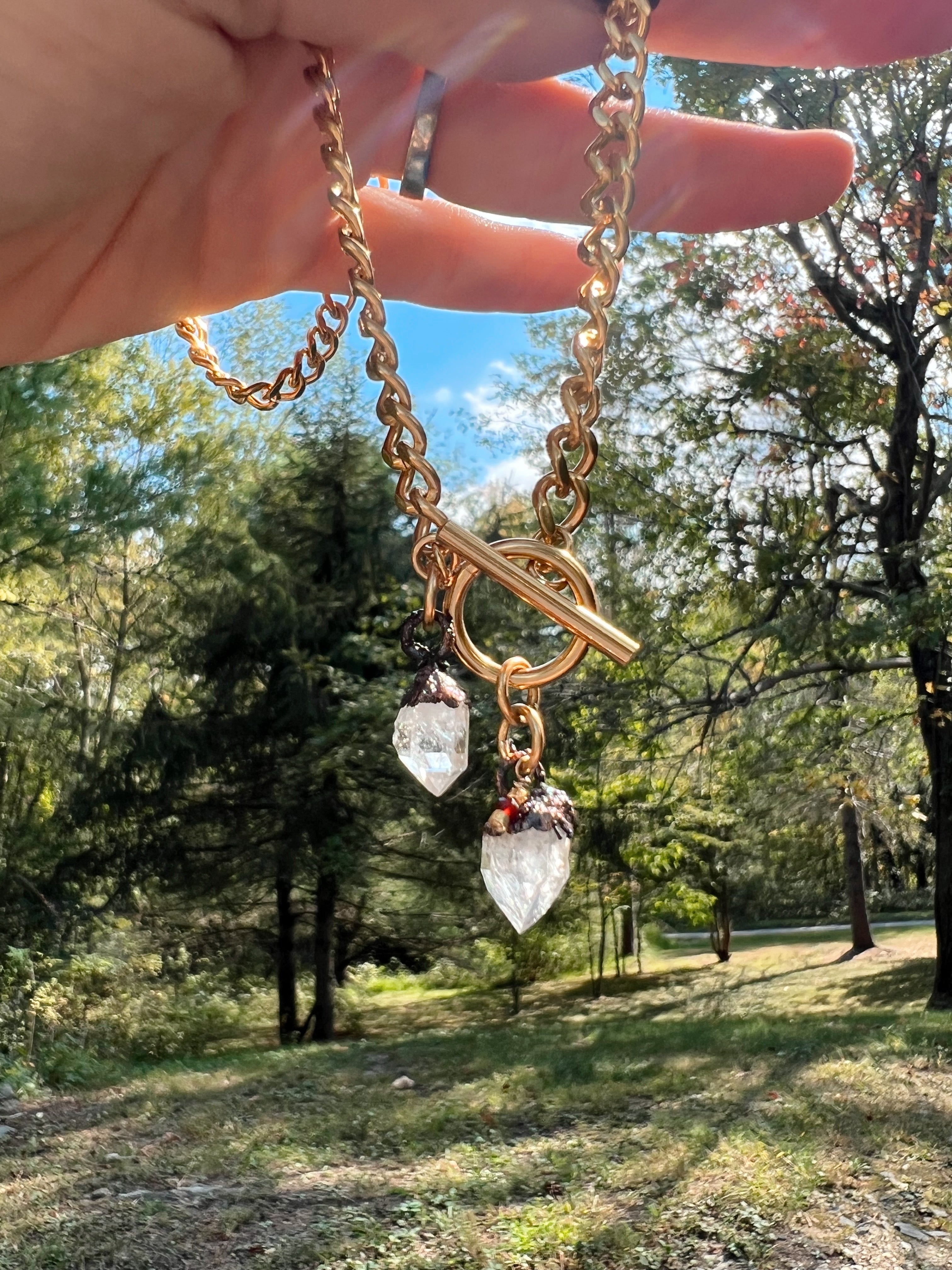 Herkimer Diamond Duo, Chunky Gold