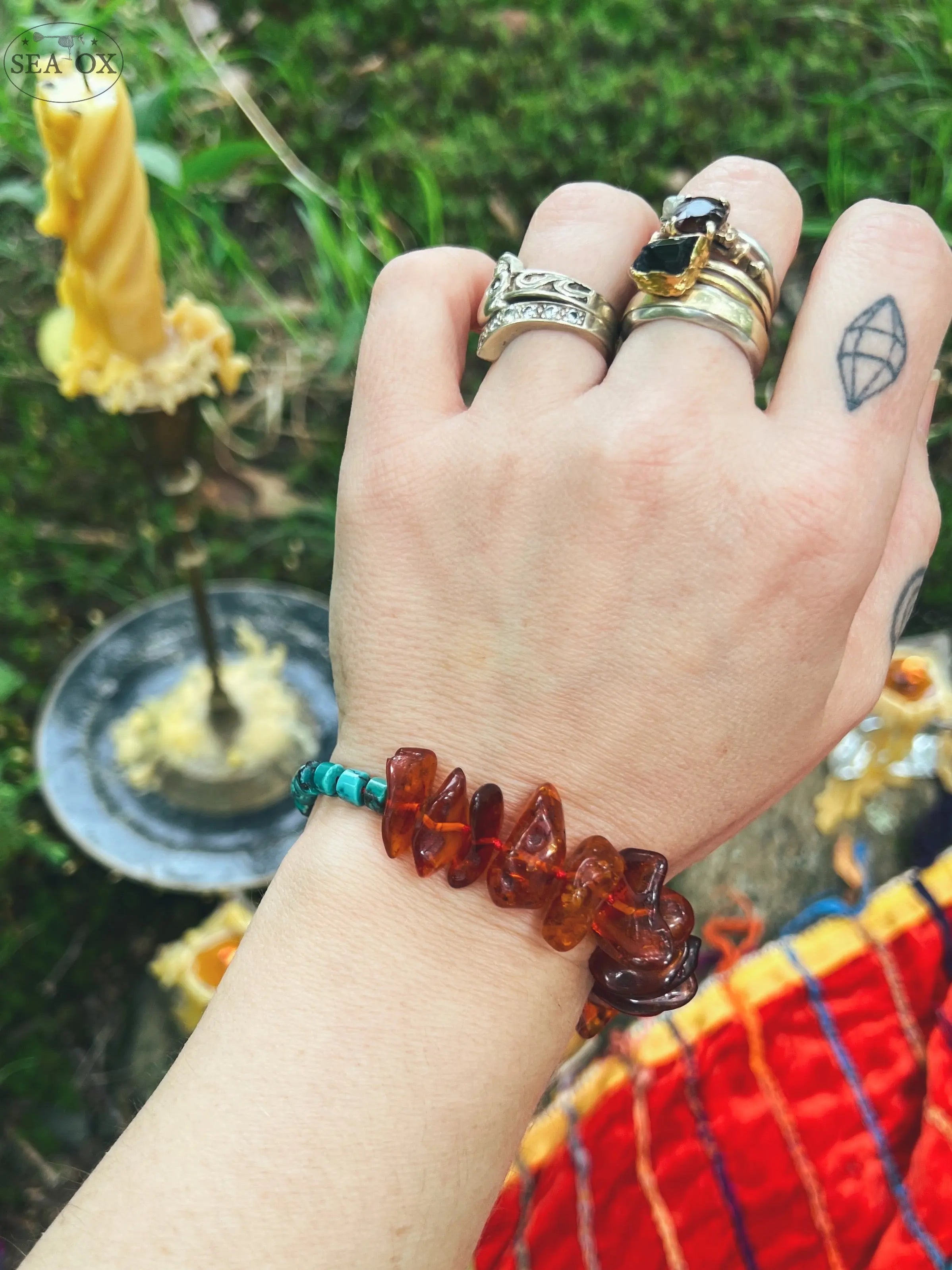 Amber + Turquoise Bracelet Sea Ox