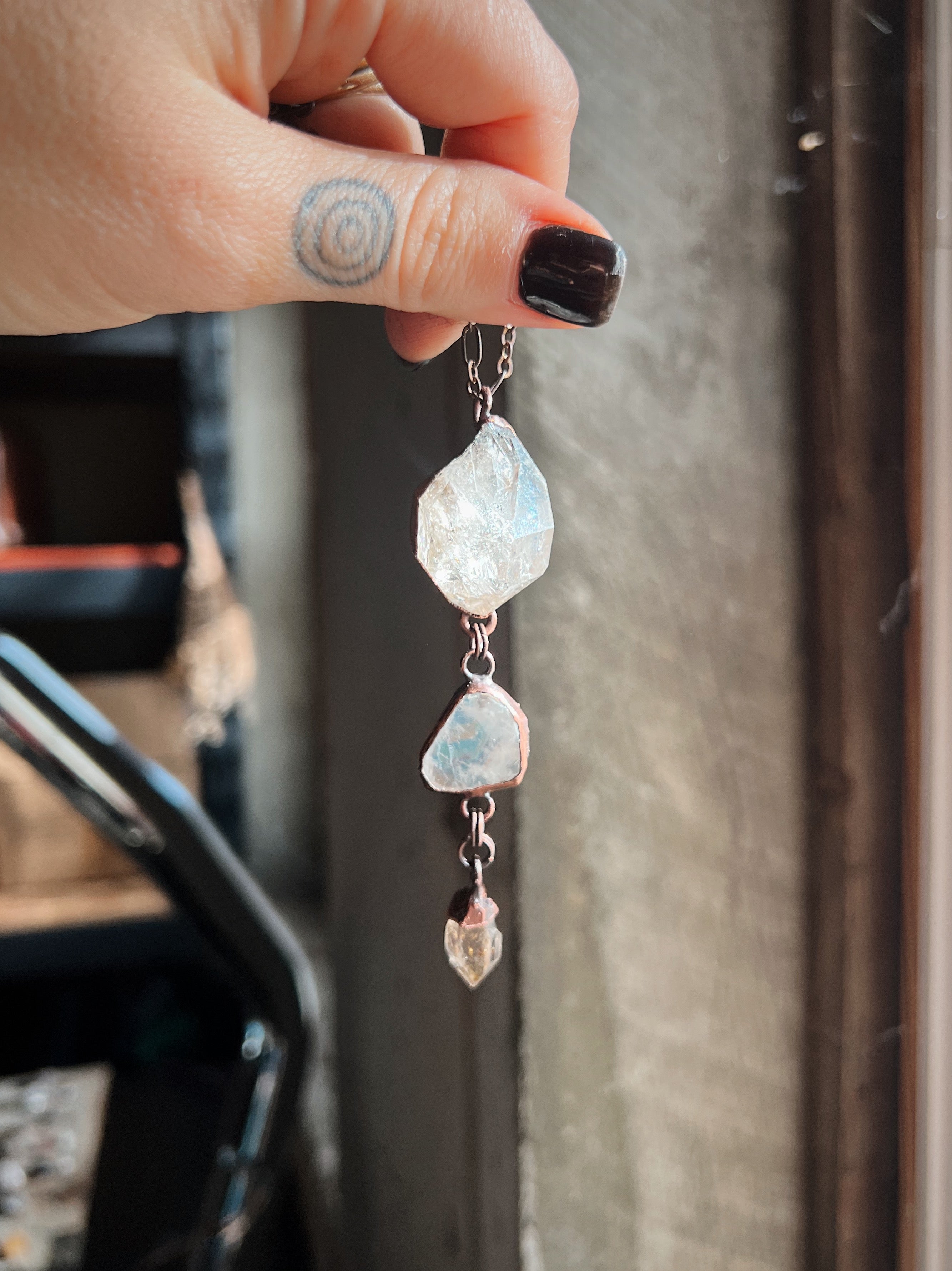 Herkimer Diamond + Moonstone + Firefly Quartz