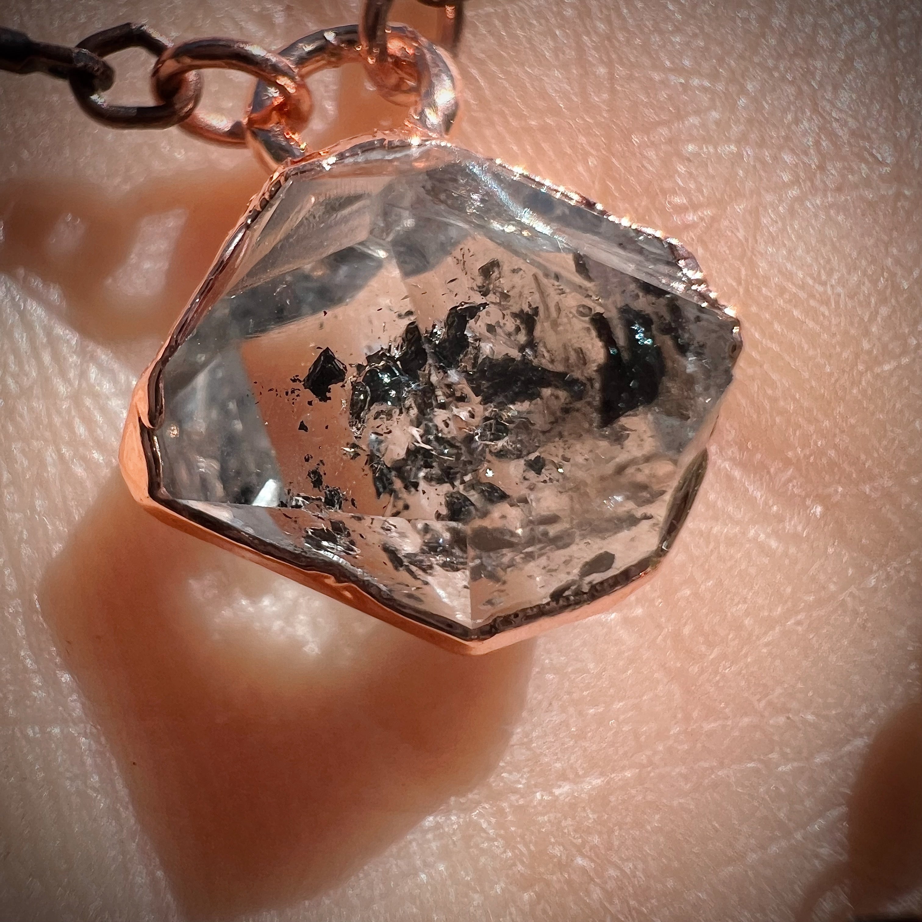 Double Herkimer Diamond Talisman (rainbows and inclusions!)
