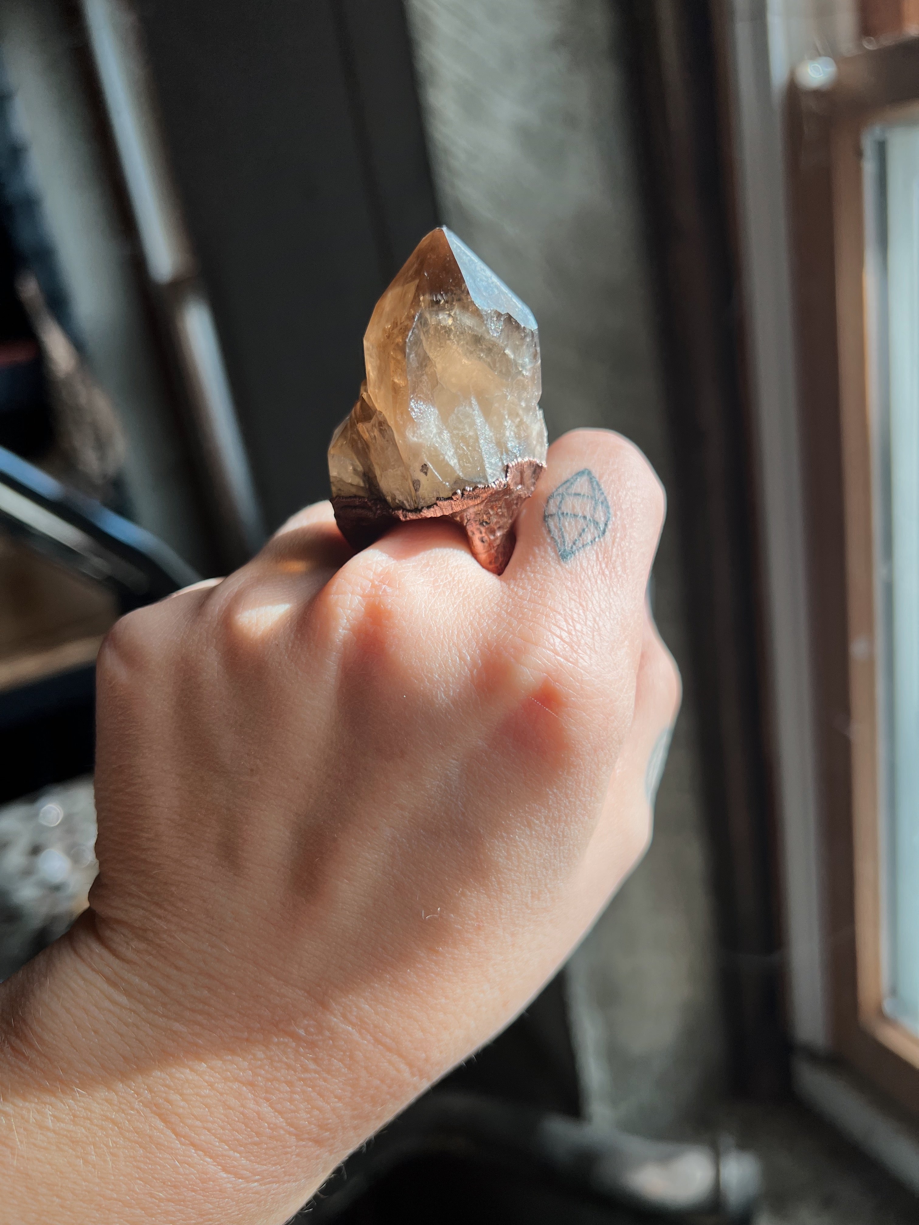 Kundalini Quartz Ring, size 8