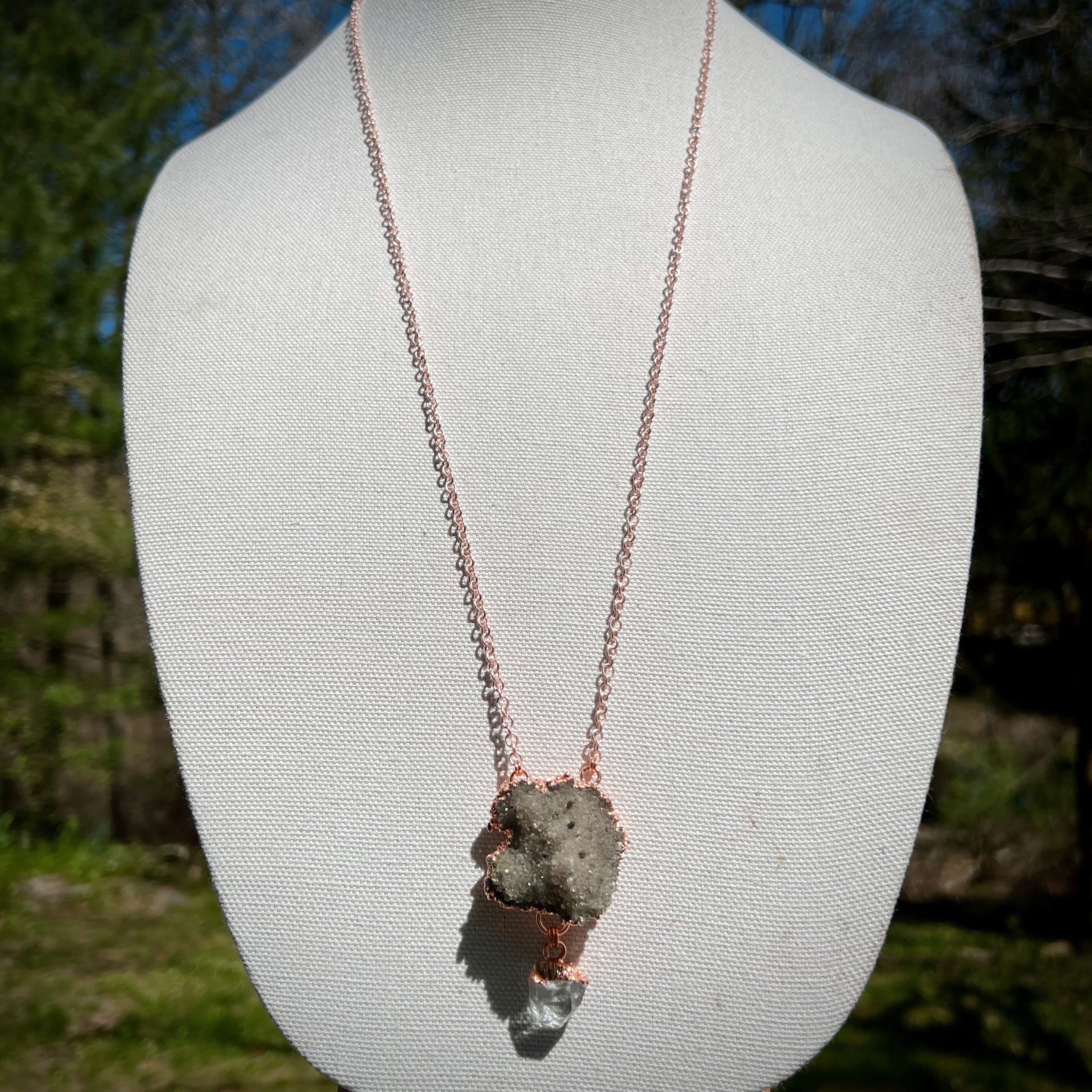 Herkimer Diamond Druzy Talisman