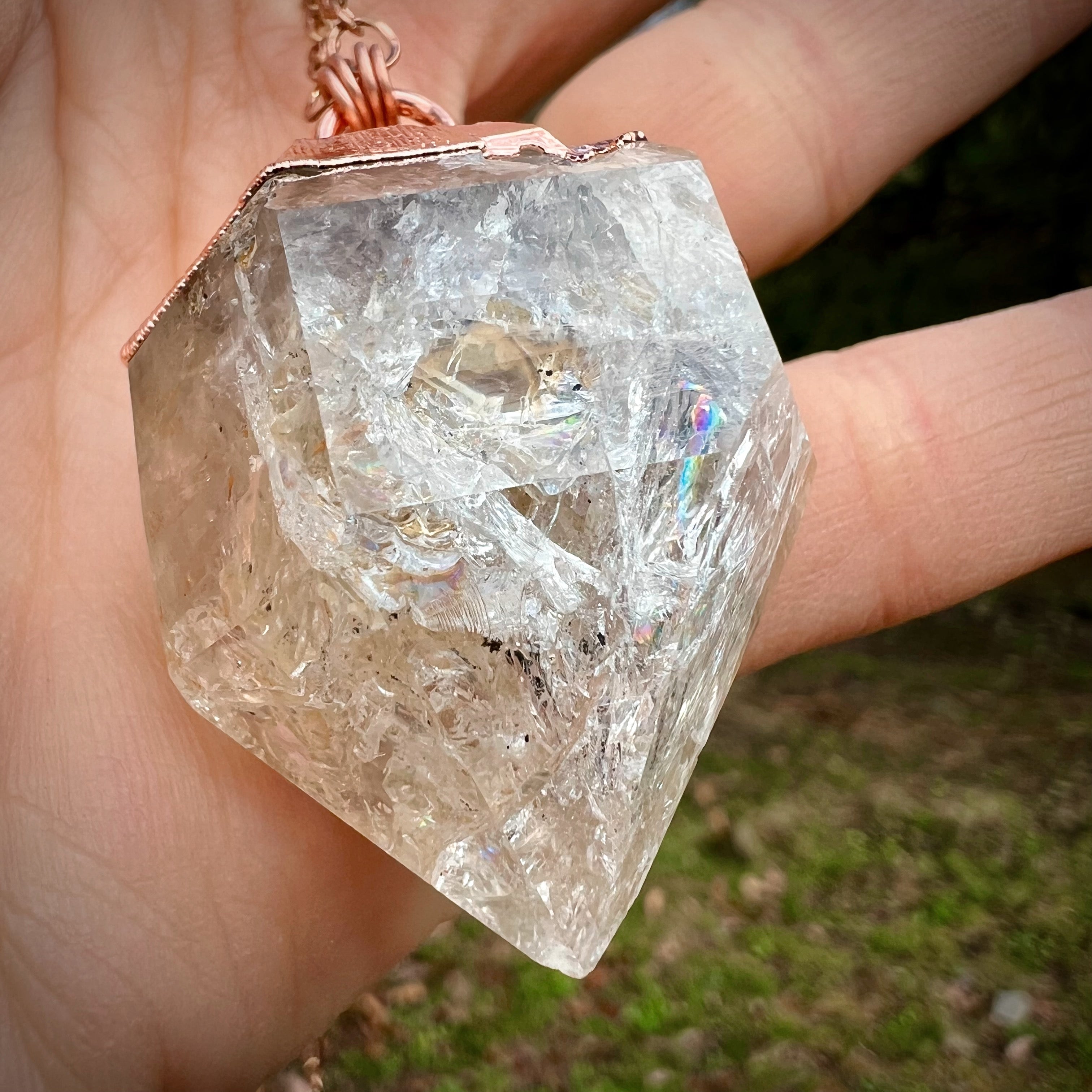 XL Herkimer Diamond (rainbow-filled)