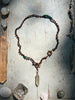 Myrrh and Malachite beads, Libyan Desert Glass pendant Sea Ox