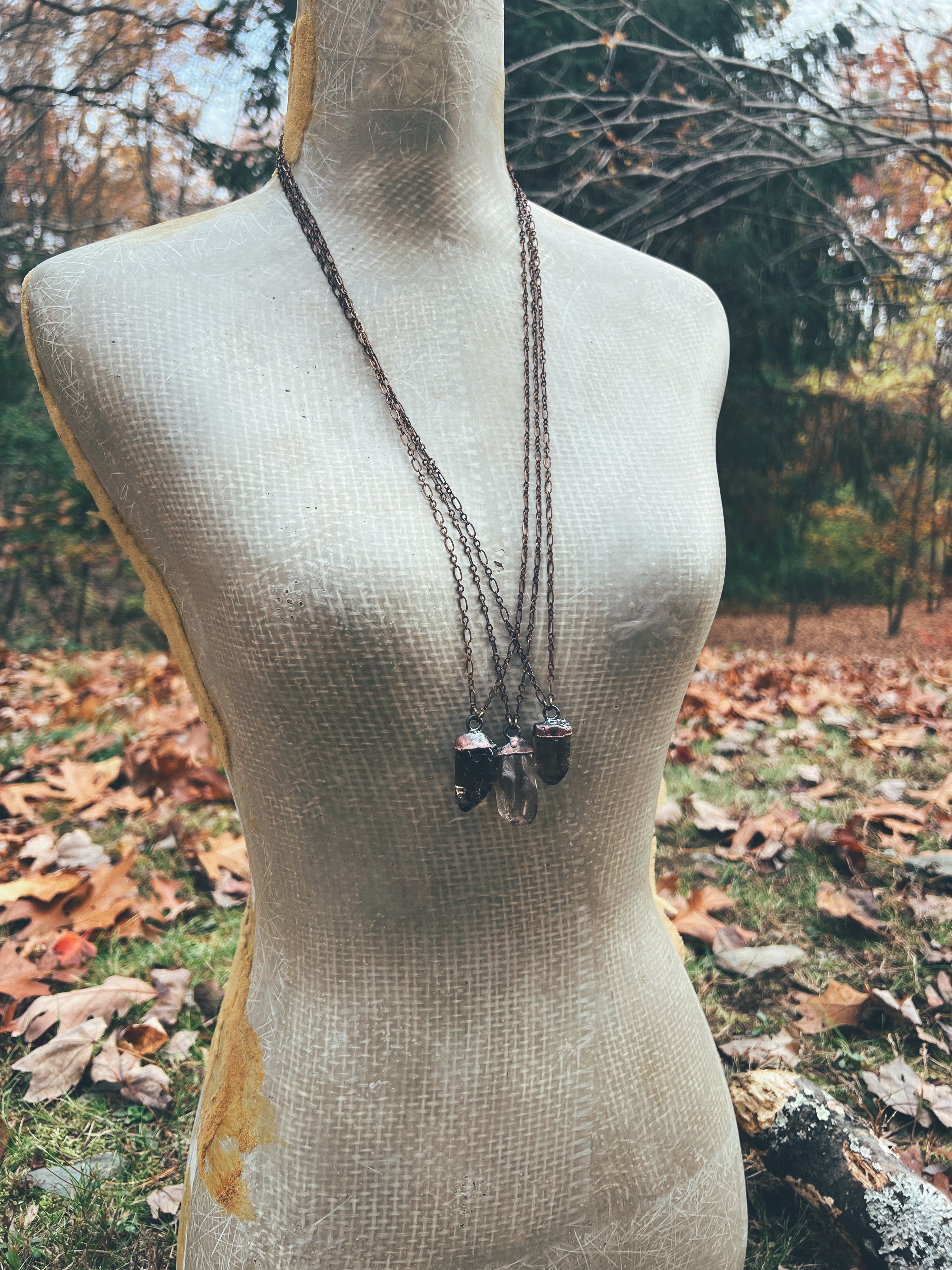 Smoky Quartz Crystal Pendant Sea Ox