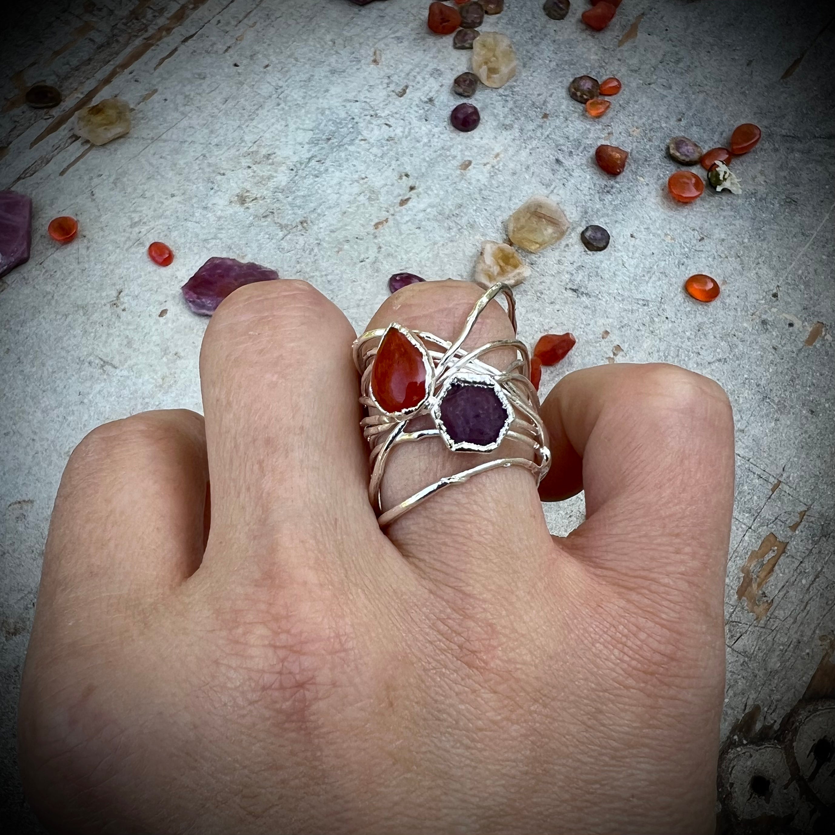 FIRE statement ring, silver