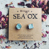 Raw Aquamarine Stud Earrings