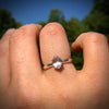 Faceted Oval Herkimer Diamond Ring in Silver, size 6, READY TO SHIP