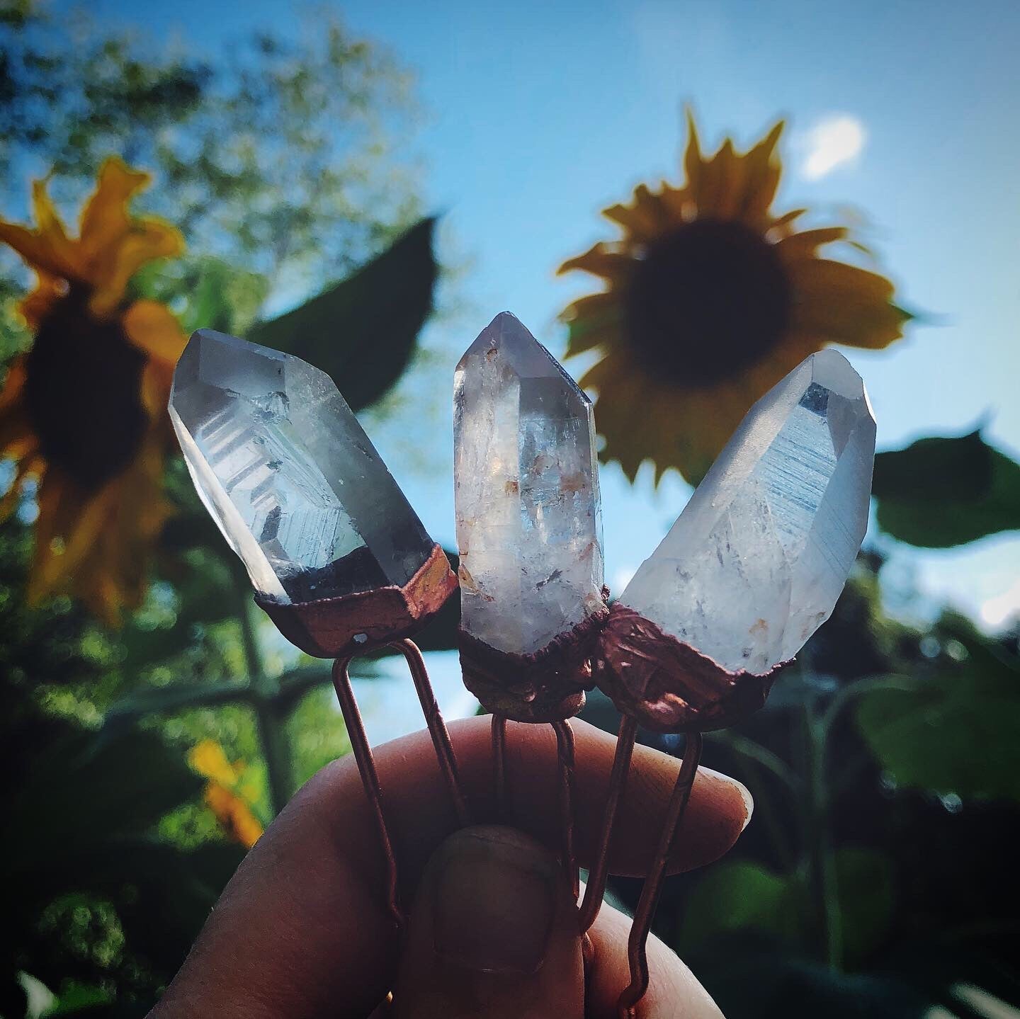Lemurian Quartz Crystal Hair Pin