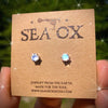 Faceted Moonstone Studs in Silver (medium size)